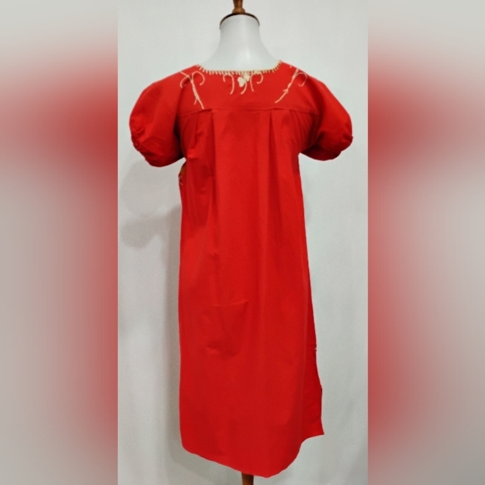 VINTAGE EMBROIDERED MEXICAN MAXI DRESS - Picture 3 of 7